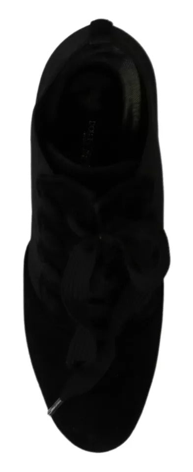 Dolce & Gabbana Black Suede Stretch Ankle Boots Booties Shoes | Regal Royce