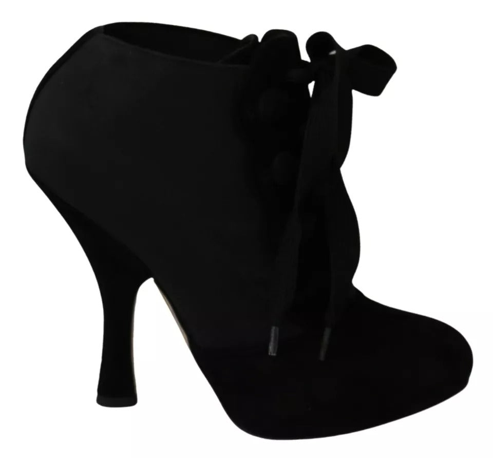 Dolce & Gabbana Black Suede Stretch Ankle Boots Booties Shoes | Regal Royce