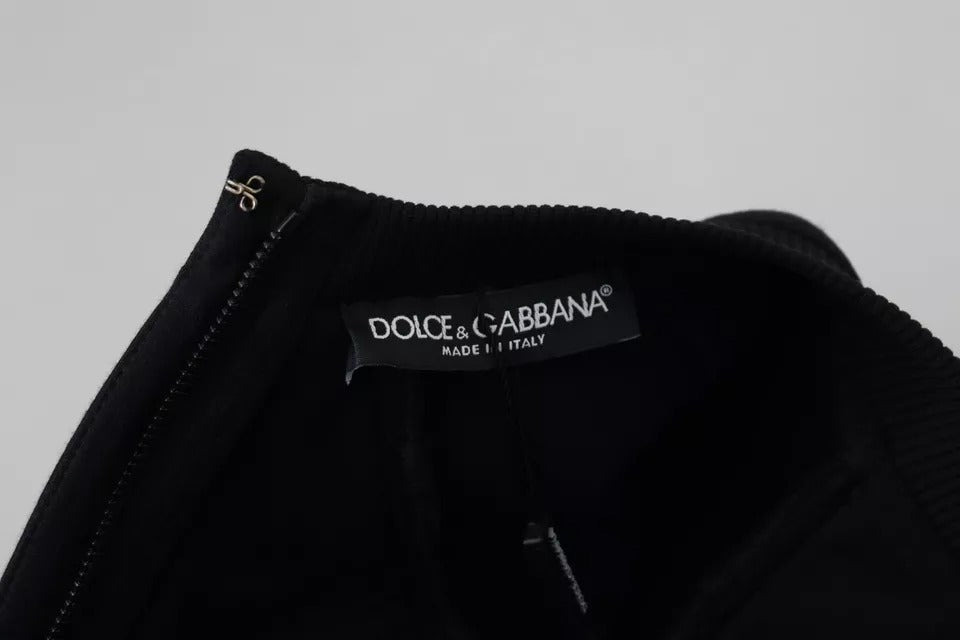 Dolce & Gabbana Black Long Sleeves A-line Mini Cotton Dress | Regal Royce