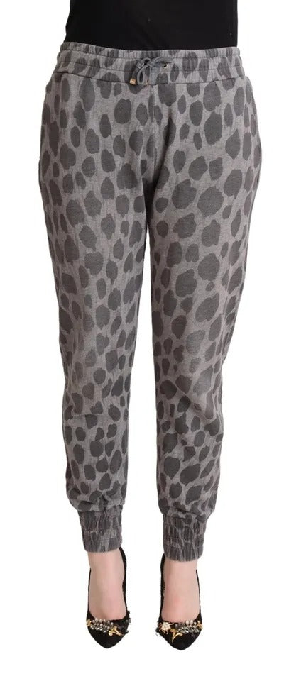 Dolce & Gabbana Gray Leopard Print Sweatpants Jogger Pants | Regal Royce