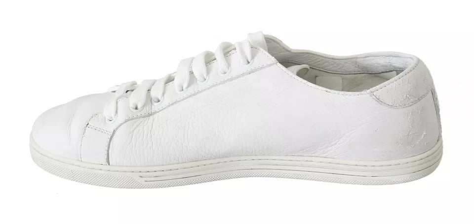 Dolce & Gabbana White Saint Tropez Lace Up Men Sneakers Men Shoes | Regal Royce