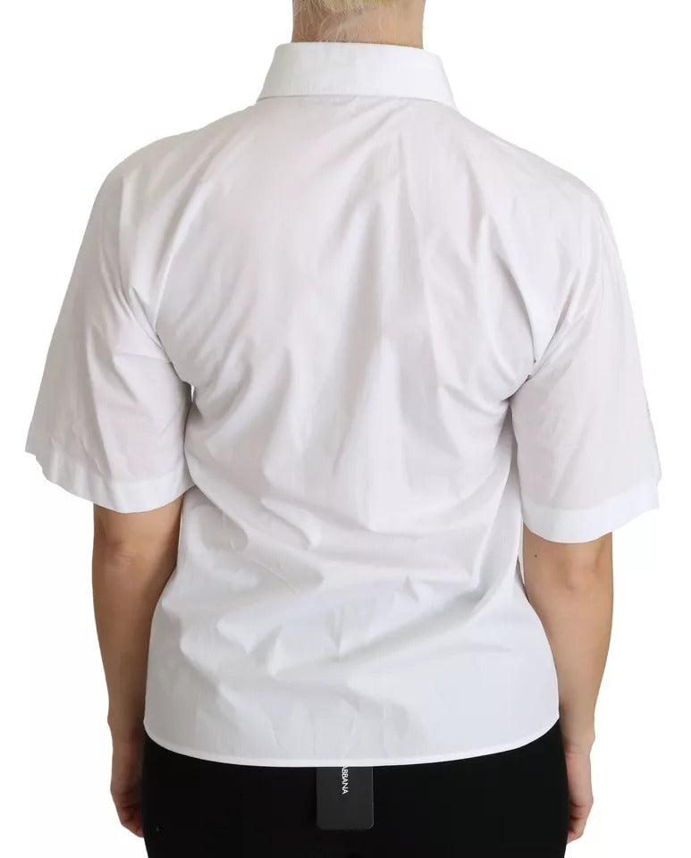 Dolce & Gabbana White Collared Short Sleeve Polo Shirt Top | Regal Royce
