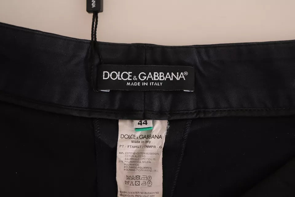 Dolce & Gabbana Black Cotton Cropped Capri Pants | Regal Royce