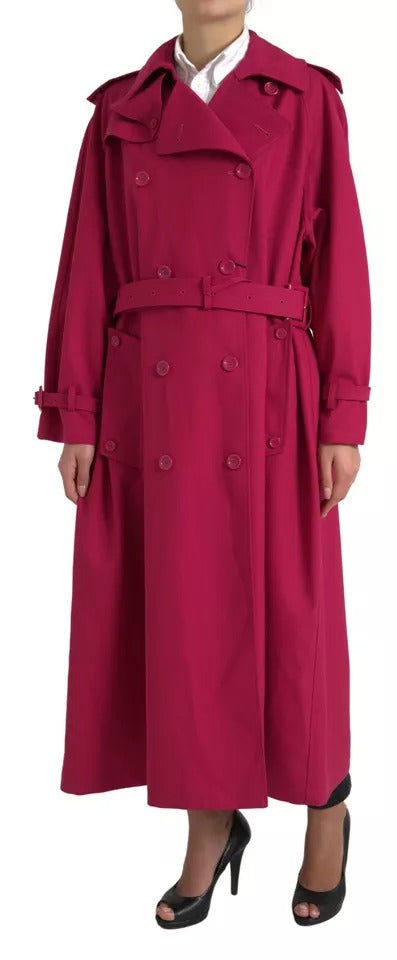 Dolce & Gabbana Dark Pink Double Breasted Trench Coat Jacket | Regal Royce