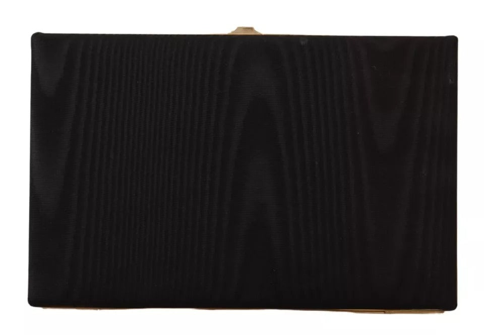 Dolce & Gabbana Black Silk Gold Frame Clutch Evening Party Purse Bag | Regal Royce