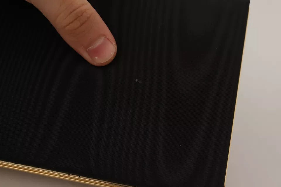 Dolce & Gabbana Black Silk Gold Frame Clutch Evening Party Purse Bag | Regal Royce