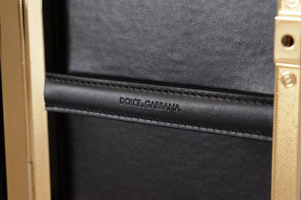 Dolce & Gabbana Black Silk Gold Frame Clutch Evening Party Purse Bag | Regal Royce