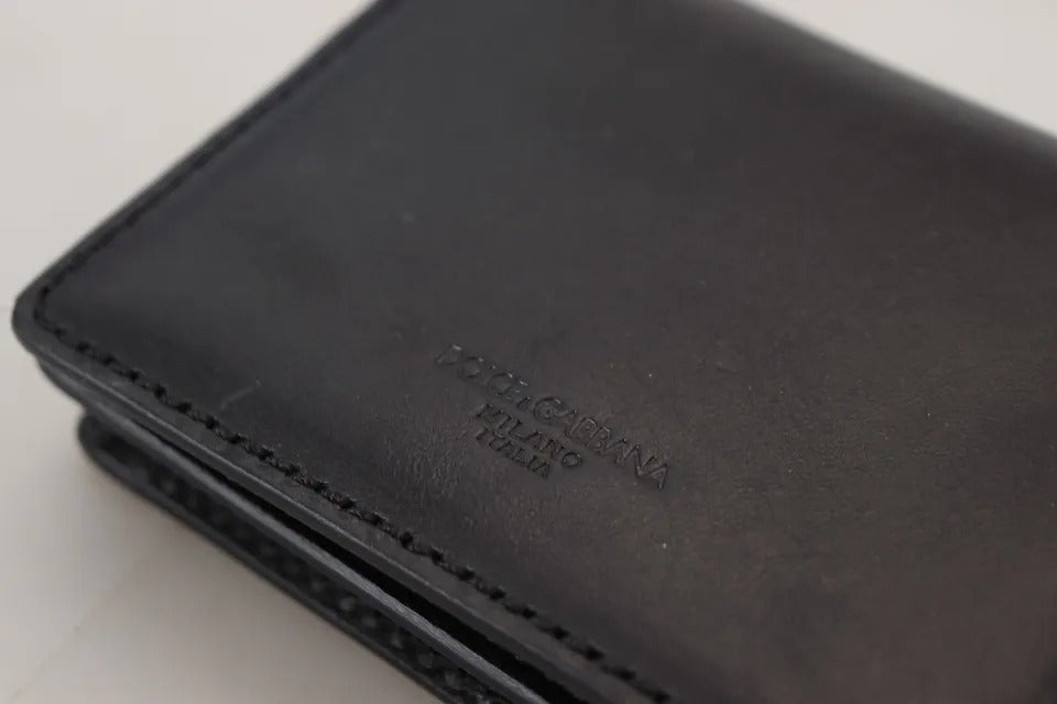Dolce & Gabbana Black Leather Bifold Shoulder Sling Women Wallet | Regal Royce