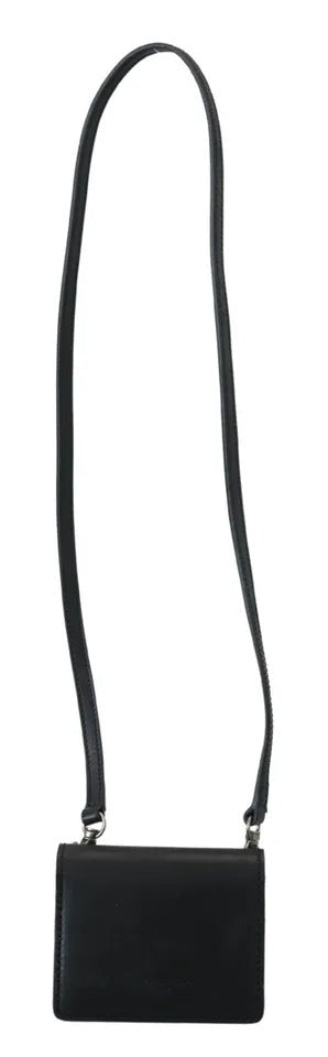 Dolce & Gabbana Black Leather Bifold Shoulder Sling Women Wallet | Regal Royce