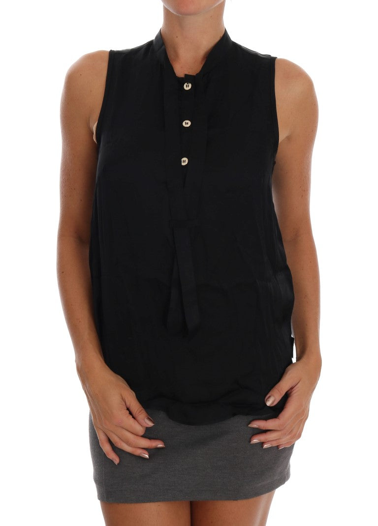 Versace Jeans Black Sleeveless Viscose Blouse Top | Regal Royce