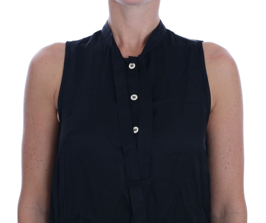 Versace Jeans Black Sleeveless Viscose Blouse Top | Regal Royce