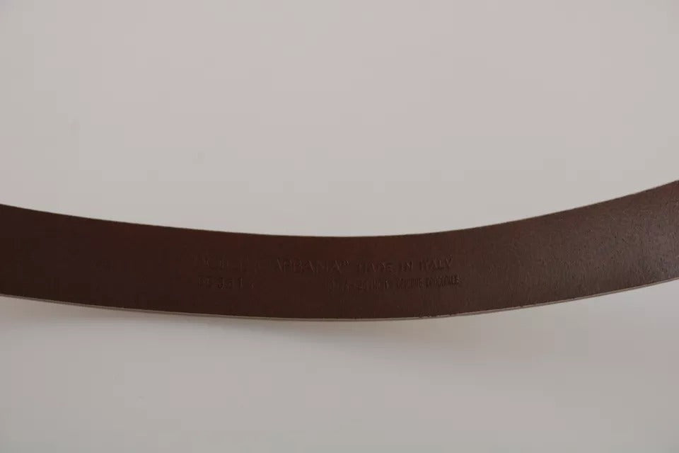 Dolce & Gabbana Cream Beige Gold Buckle Waist Leather Belt | Regal Royce