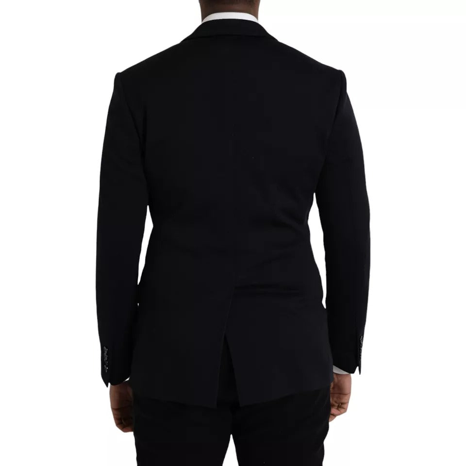 Dolce & Gabbana Blue Wool Notch Single Breasted Coat Blazer | Regal Royce