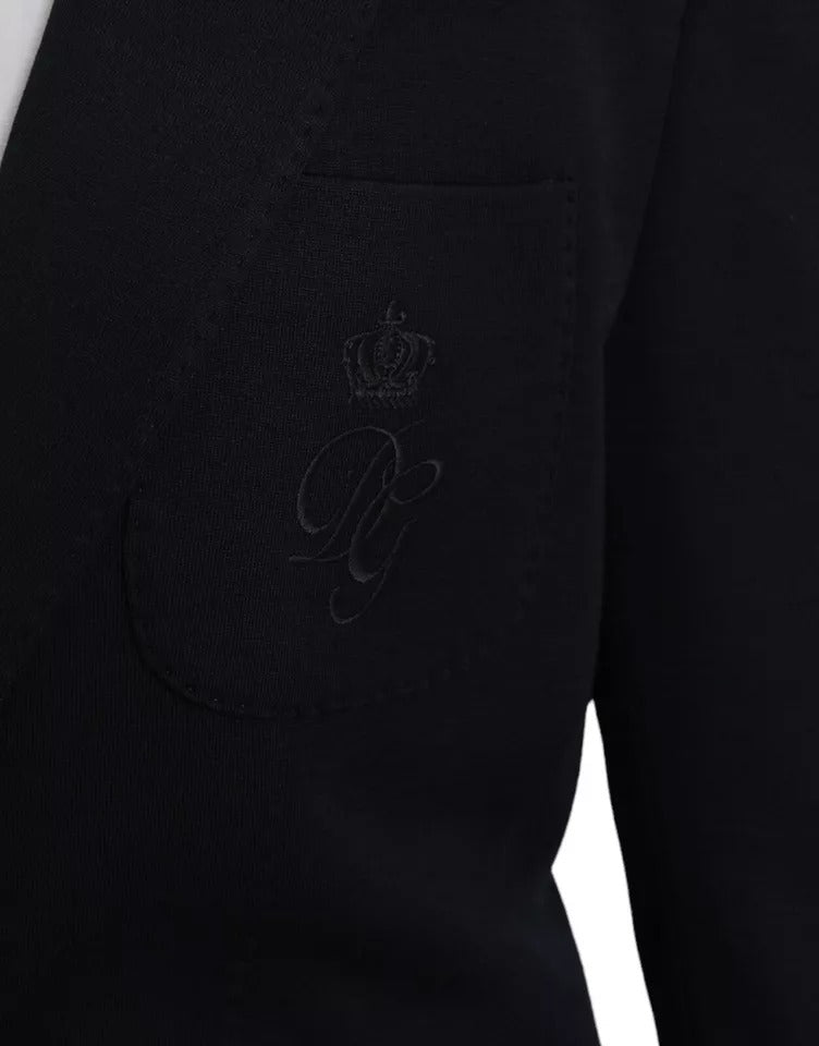 Dolce & Gabbana Blue Wool Notch Single Breasted Coat Blazer | Regal Royce