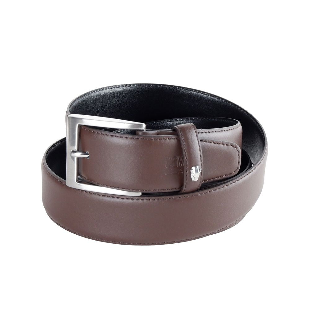 Cavalli Class Brown Leather Calfskin Belt | Regal Royce