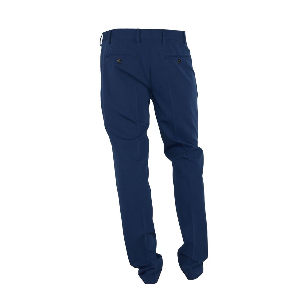 Made in Italy Blue Polyester Men's Trouser