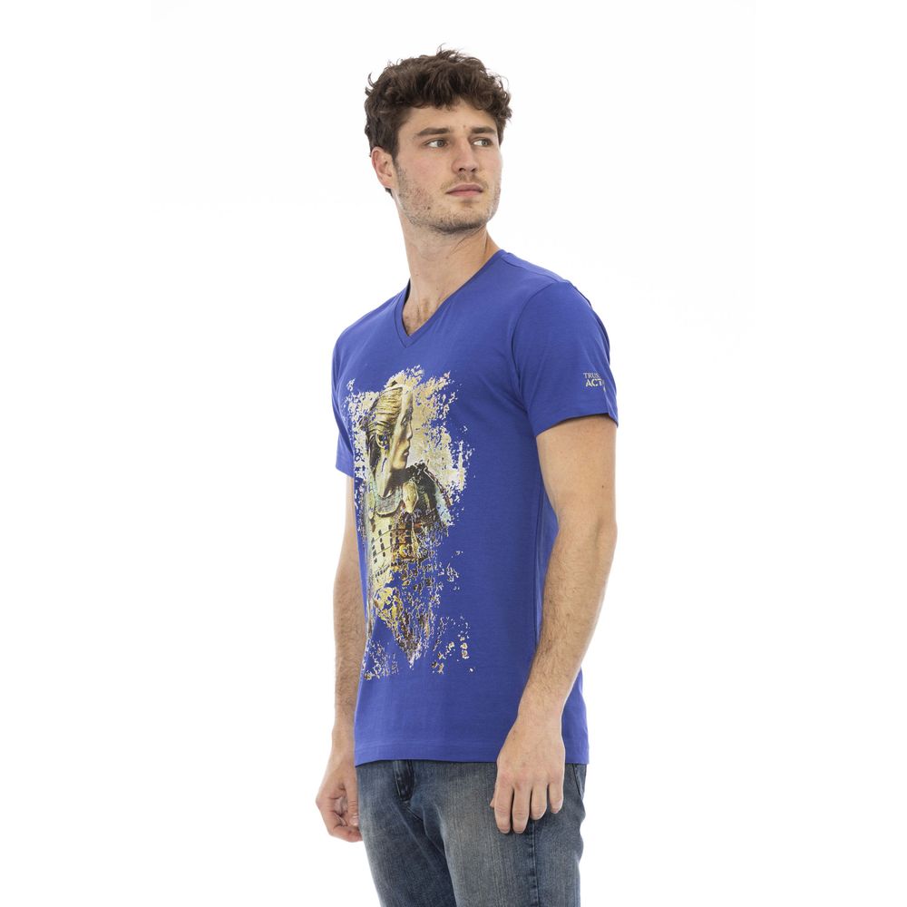 Trussardi Action Blue Cotton T-Shirt
