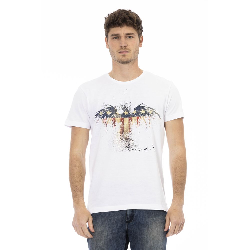 Trussardi Action White Cotton Men T-Shirt | Regal Royce