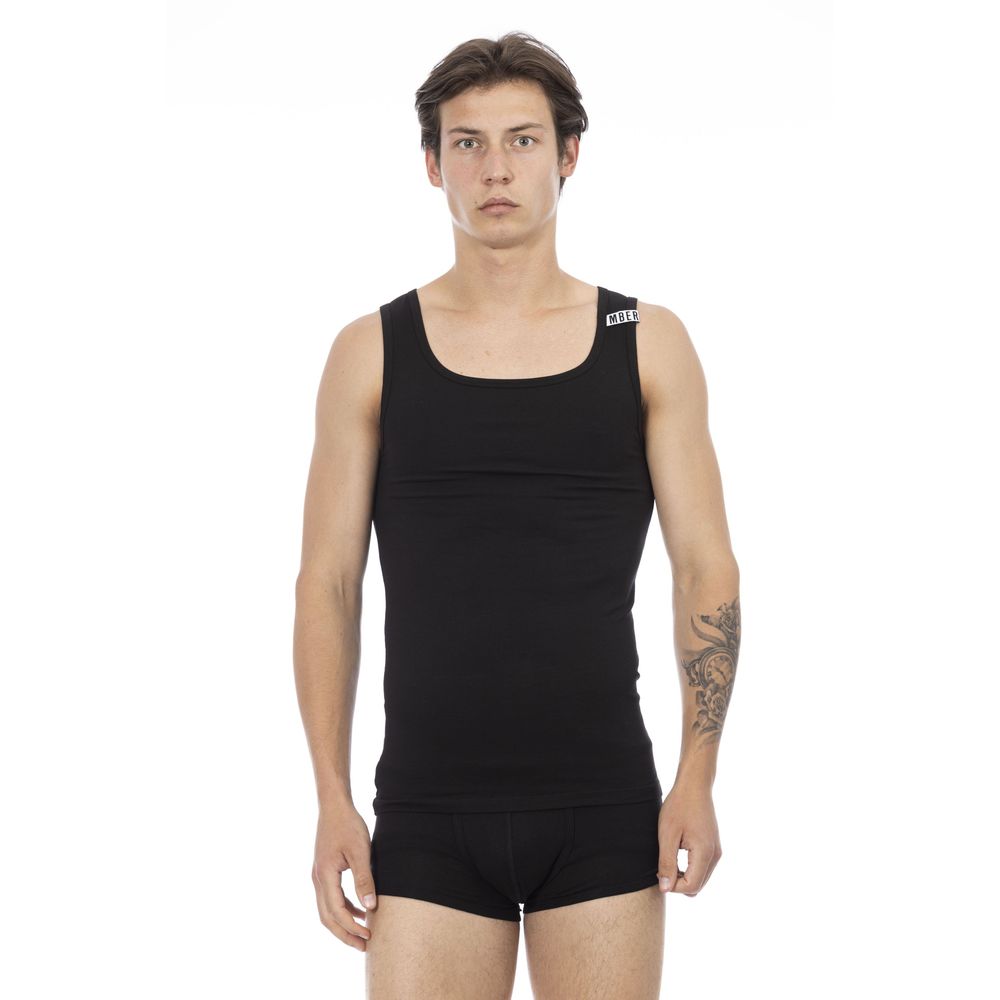 Bikkembergs Black Cotton Men's Tank Top | Regal Royce