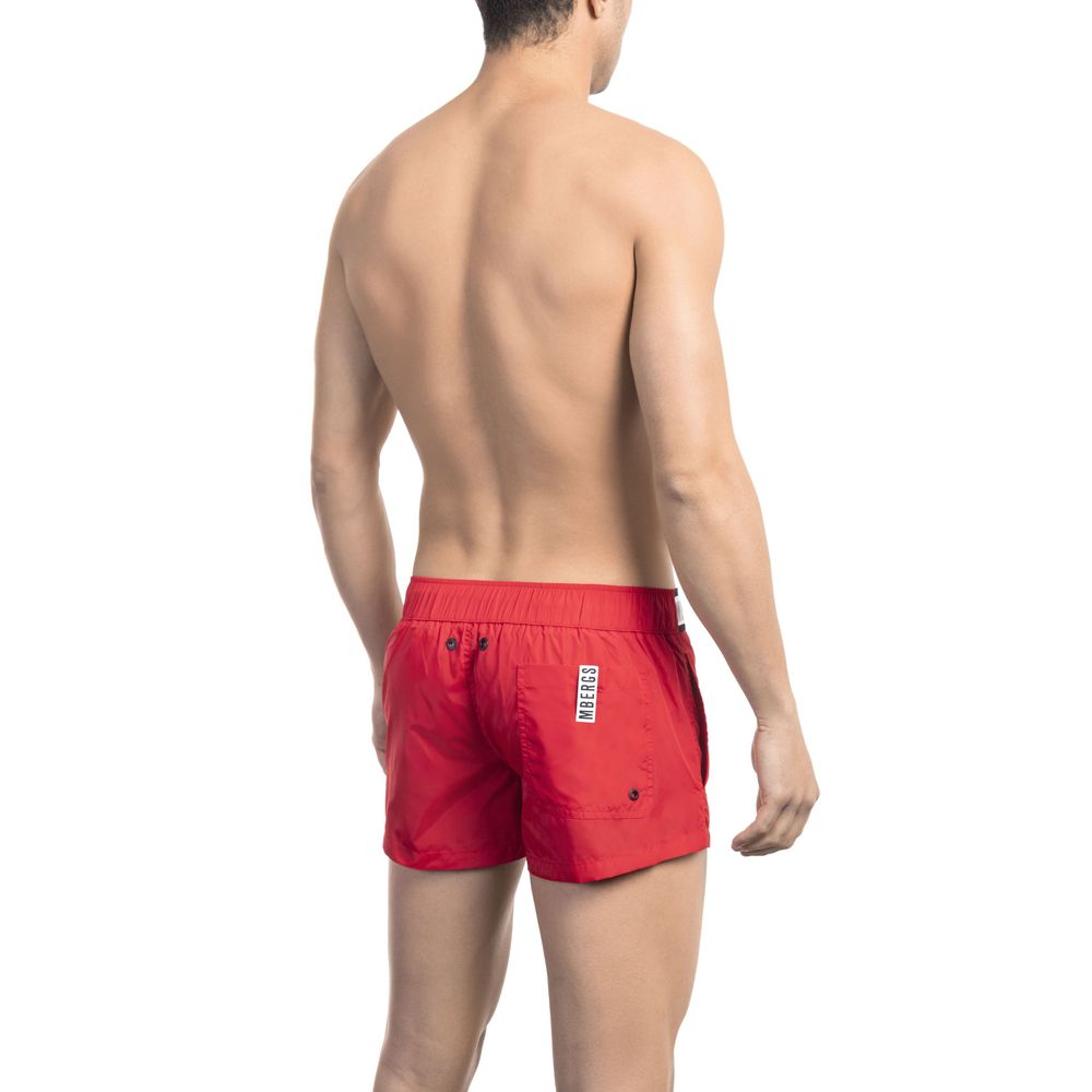 Bikkembergs Red Polyamide Men Swim Short | Regal Royce