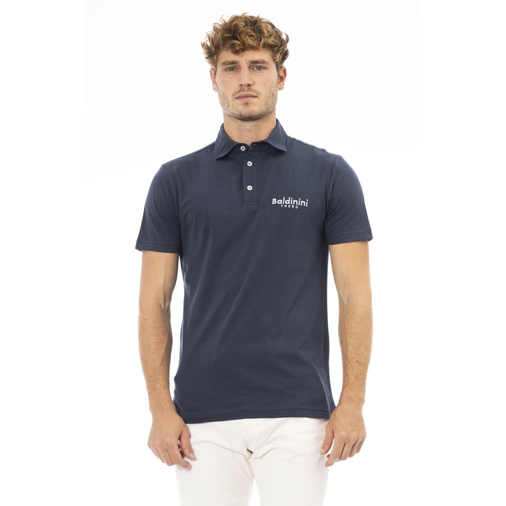 Baldinini Trend Blue Cotton Men Polo Shirt | Regal Royce