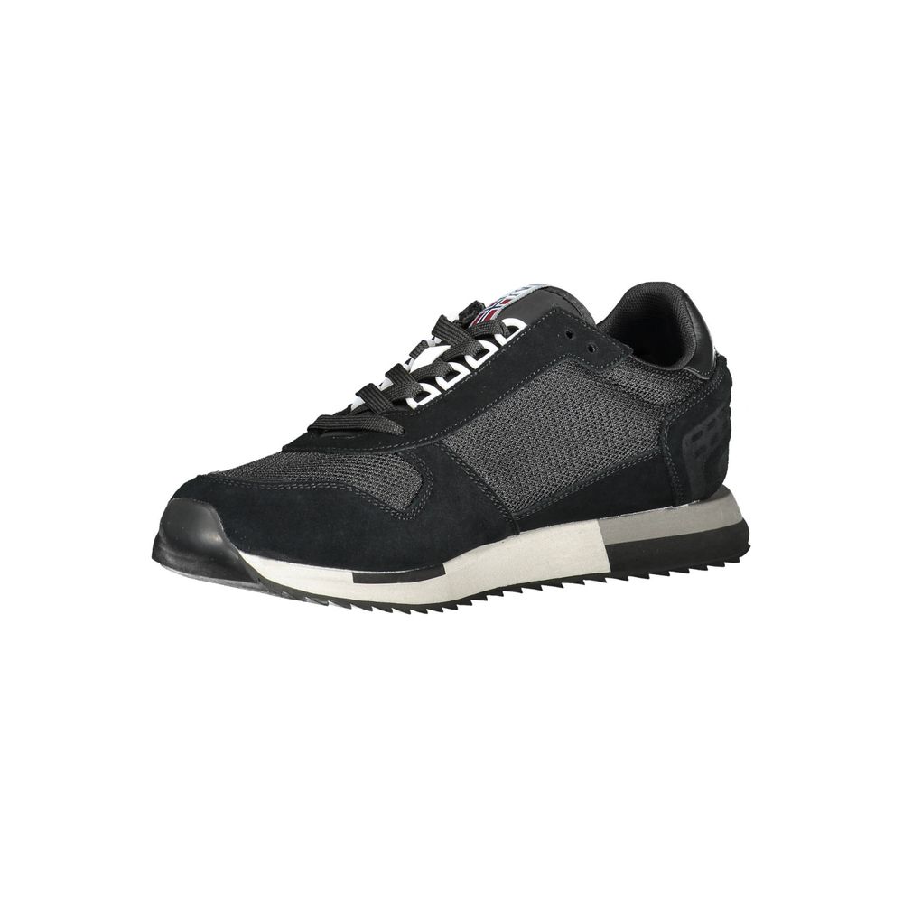 Napapijri Black Leather Men Sneaker | Regal Royce
