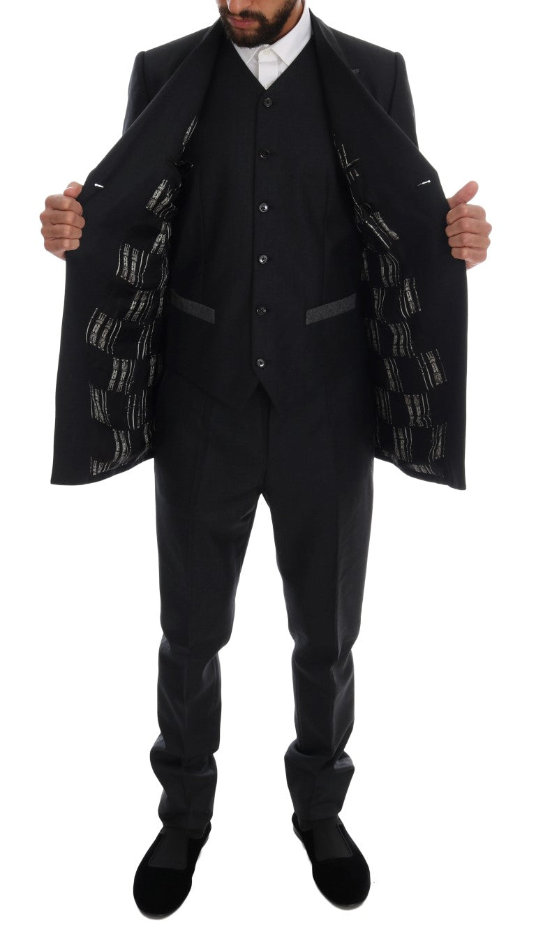Dolce & Gabbana Gray Wool Double Breasted 3 Piece Suit | Regal Royce