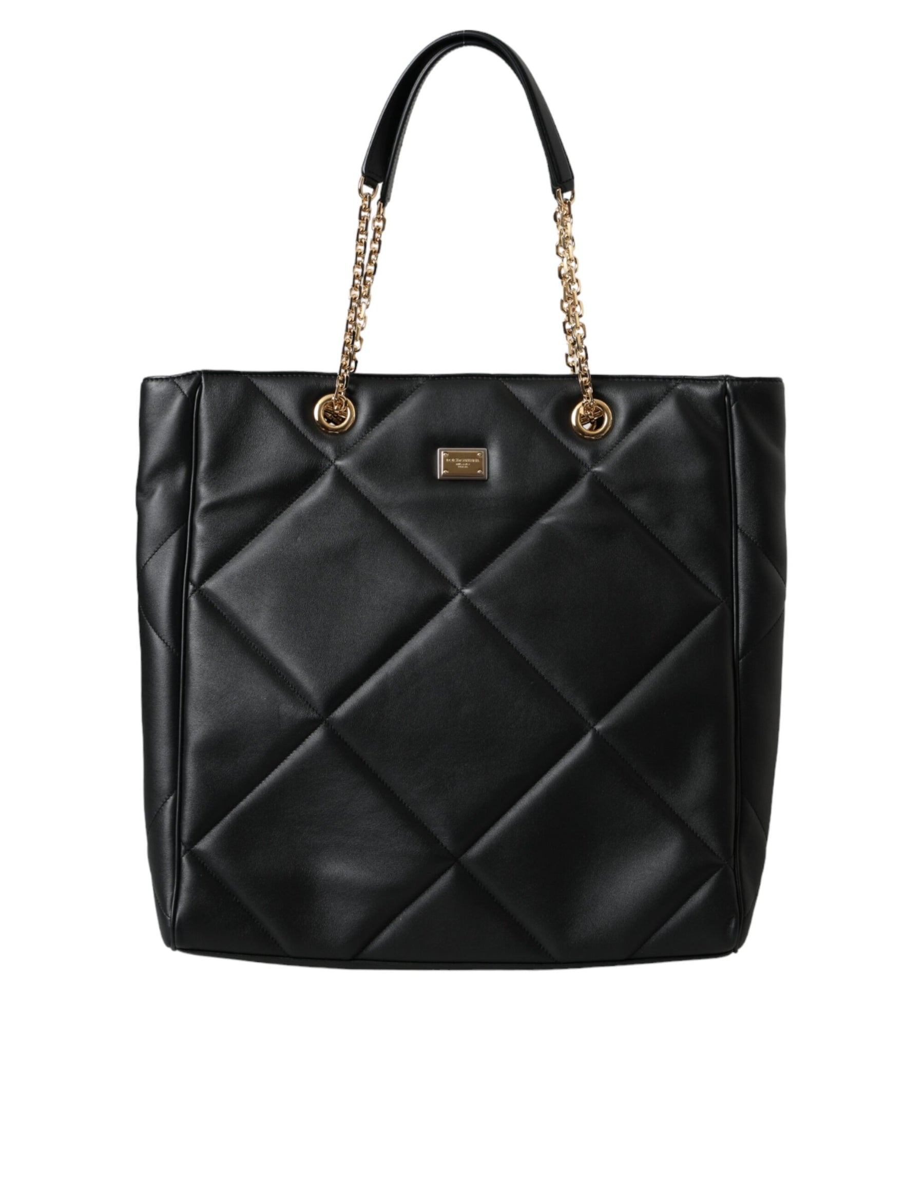 Dolce & Gabbana Black Leather JUNGLE Quilted Shopping Tote Bag | Regal Royce