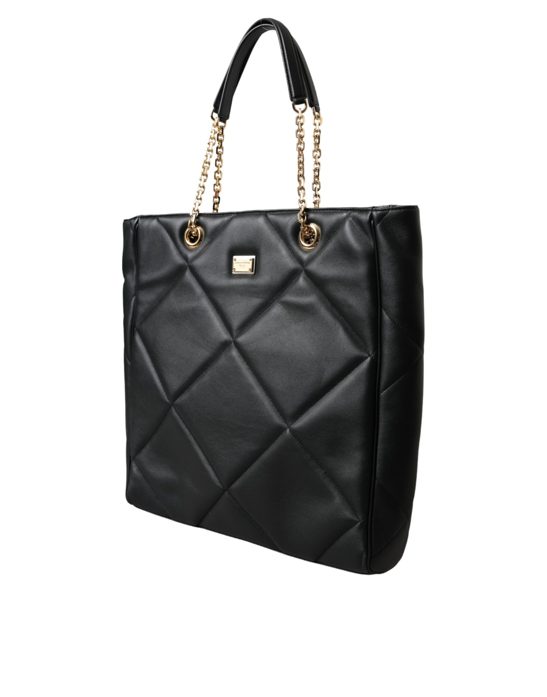 Dolce & Gabbana Black Leather JUNGLE Quilted Shopping Tote Bag | Regal Royce