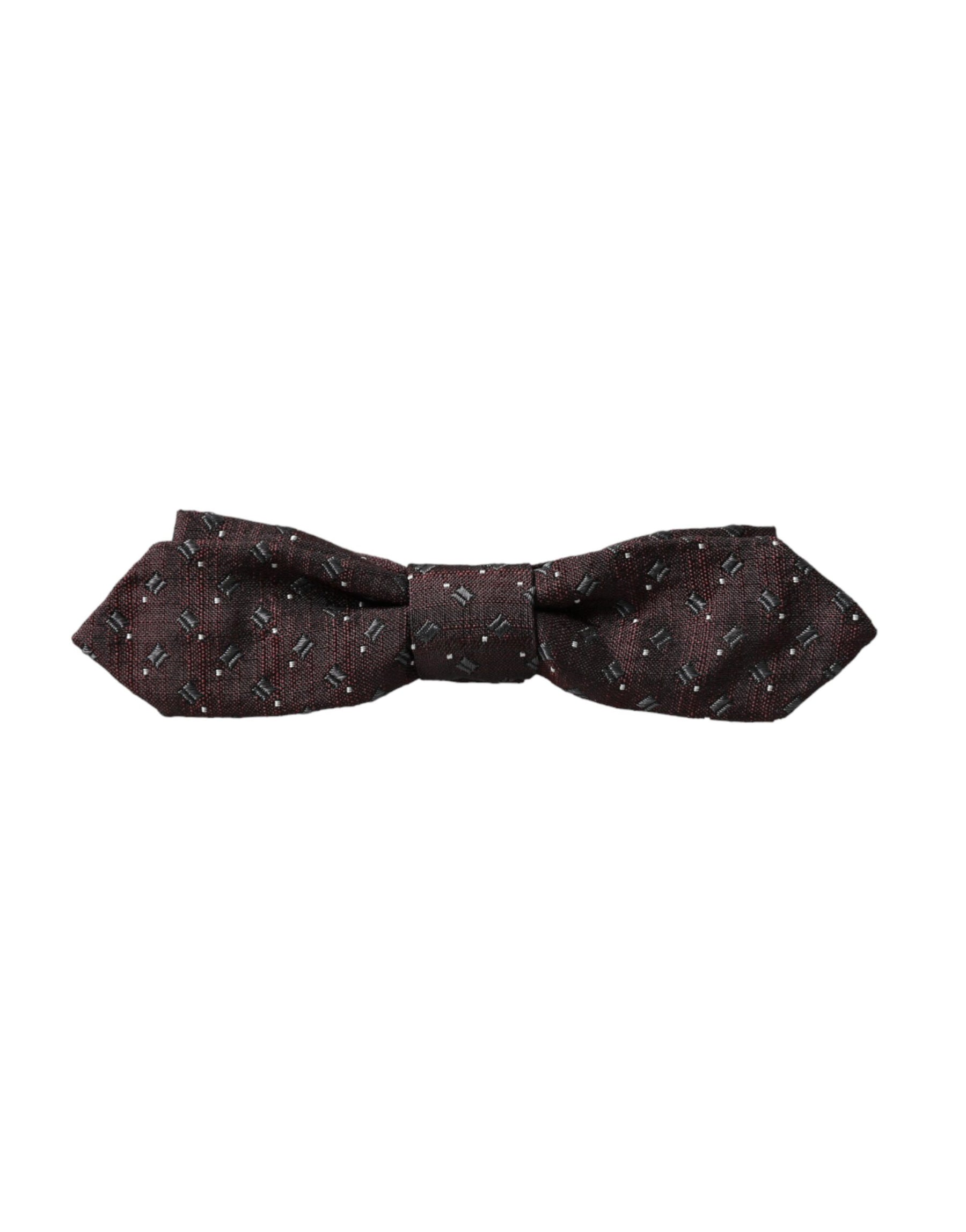 Dolce & Gabbana Maroon Silk Patterned Adjustable Neck Papillon Bow Tie | Regal Royce
