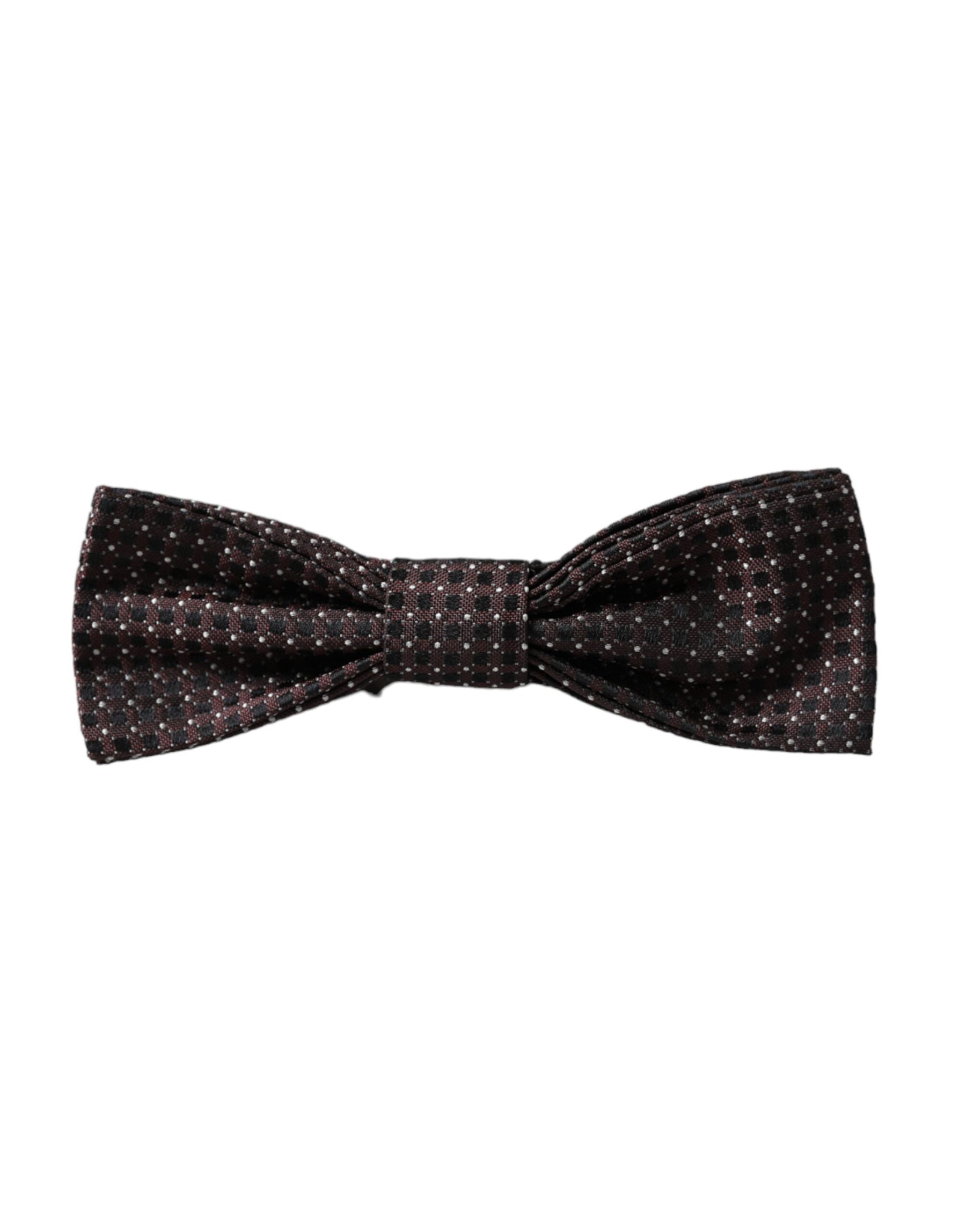 Dolce & Gabbana Brown Fantasy Silk Adjustable Neck Men Papillon Bow Tie | Regal Royce