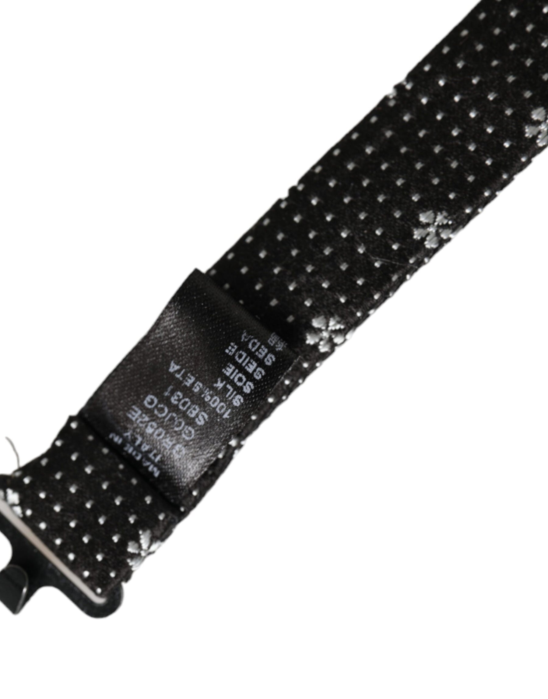 Dolce & Gabbana Black Silk Floral Adjustable Neck Men Papillon Bow Tie | Regal Royce