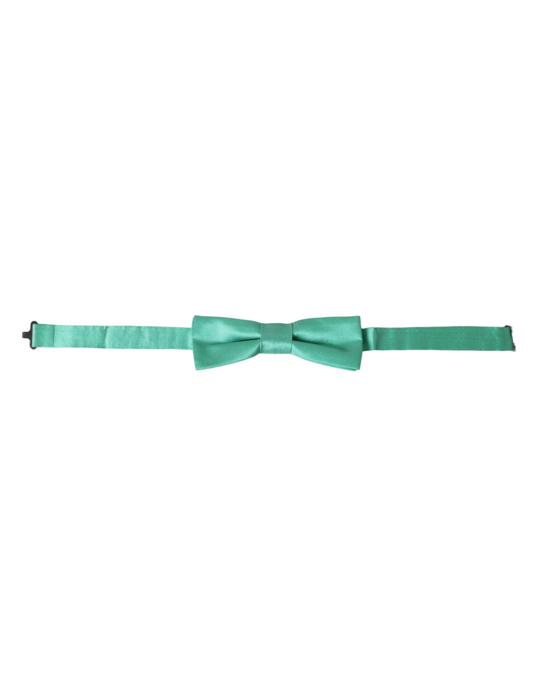 Dolce & Gabbana Mint Green Silk Adjustable Neck Men Bow Tie | Regal Royce