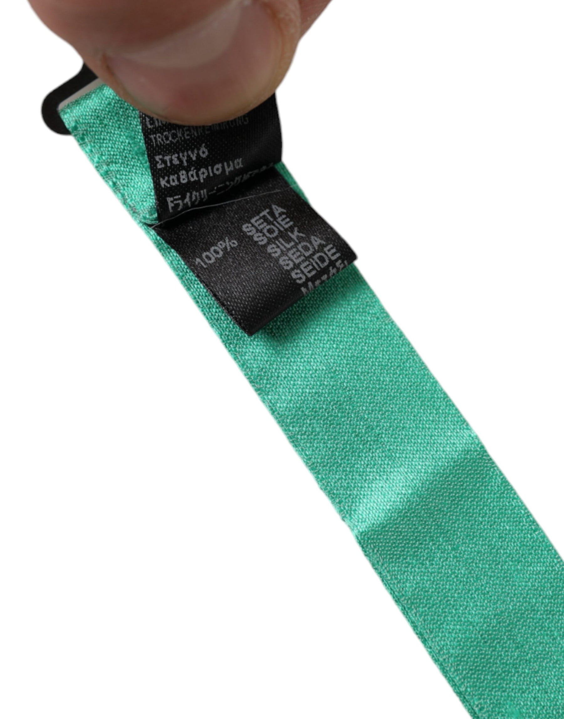 Dolce & Gabbana Mint Green Silk Adjustable Neck Men Bow Tie | Regal Royce