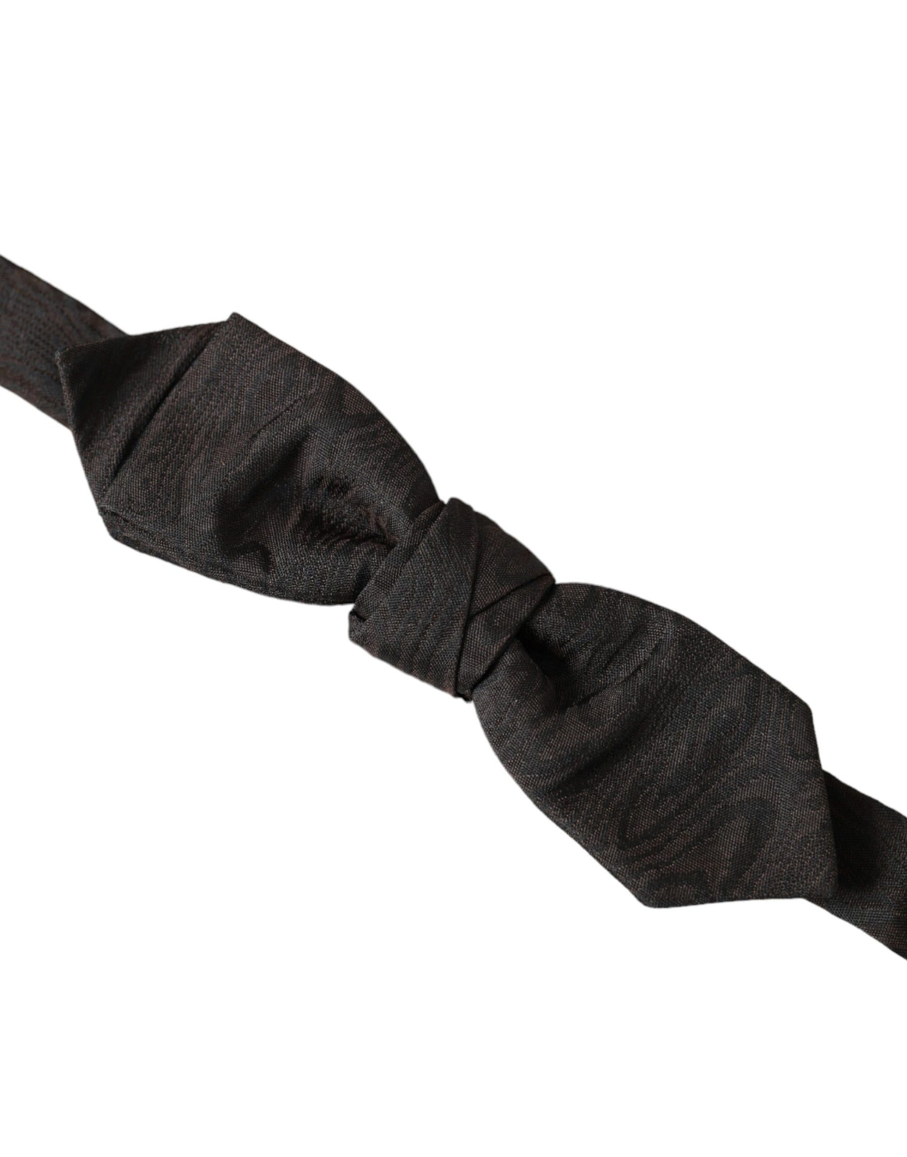 Dolce & Gabbana Black Silk Adjustable Neck Men Bow Tie | Regal Royce