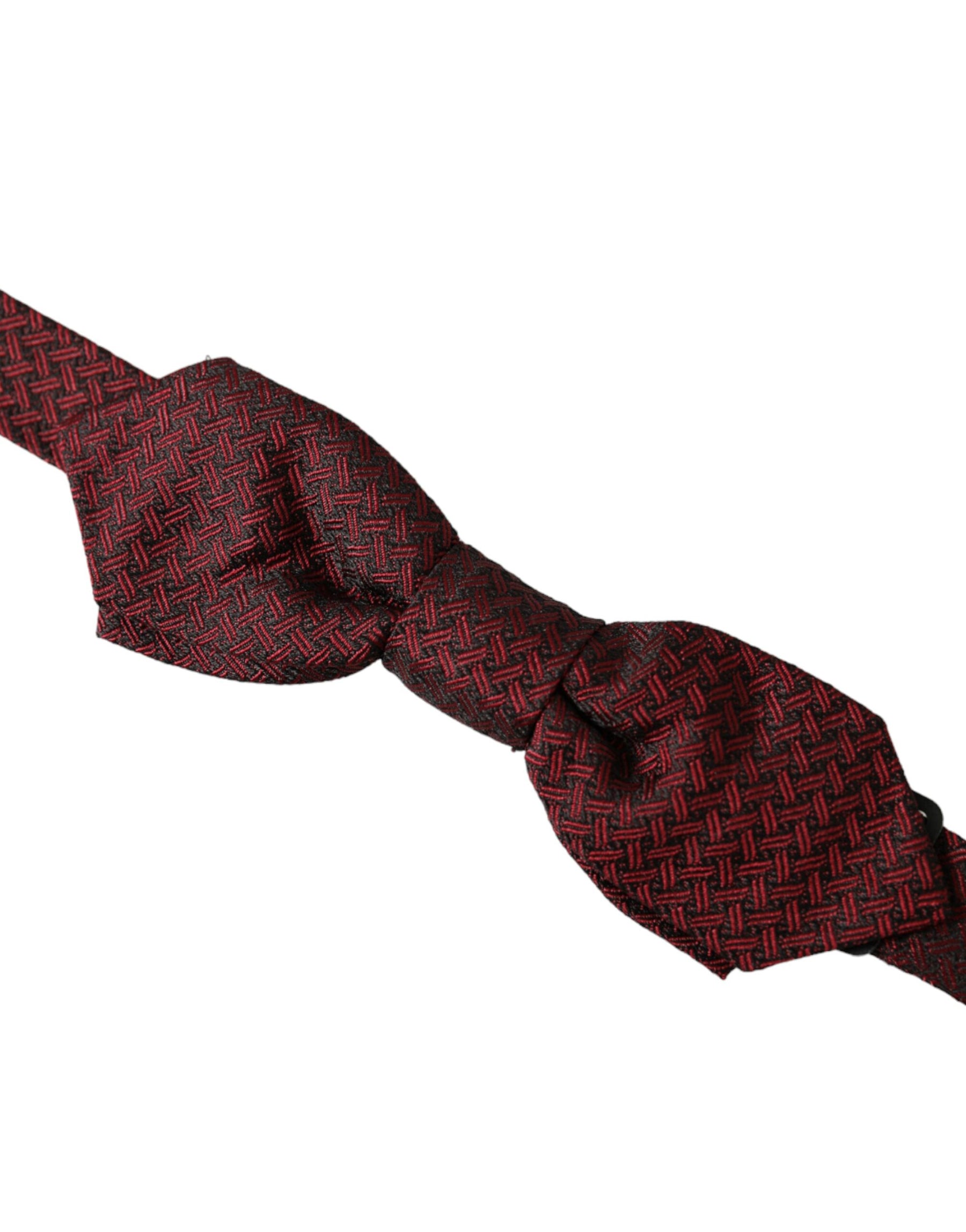 Dolce & Gabbana Red Silk Fantasy Adjustable Neck Men Bow Tie | Regal Royce