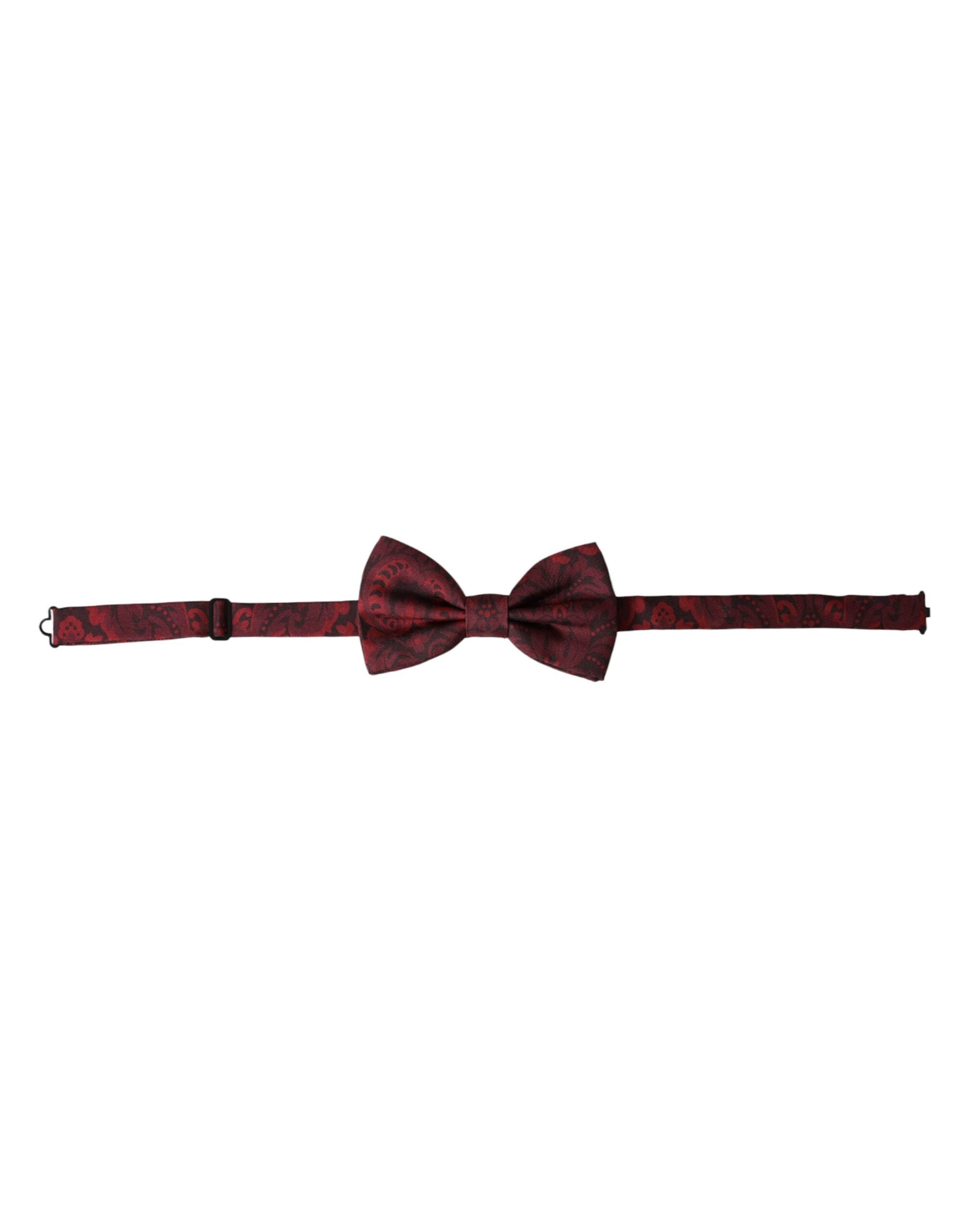 Dolce & Gabbana Red Silk Floral Adjustable Neck Men Bow Tie | Regal Royce