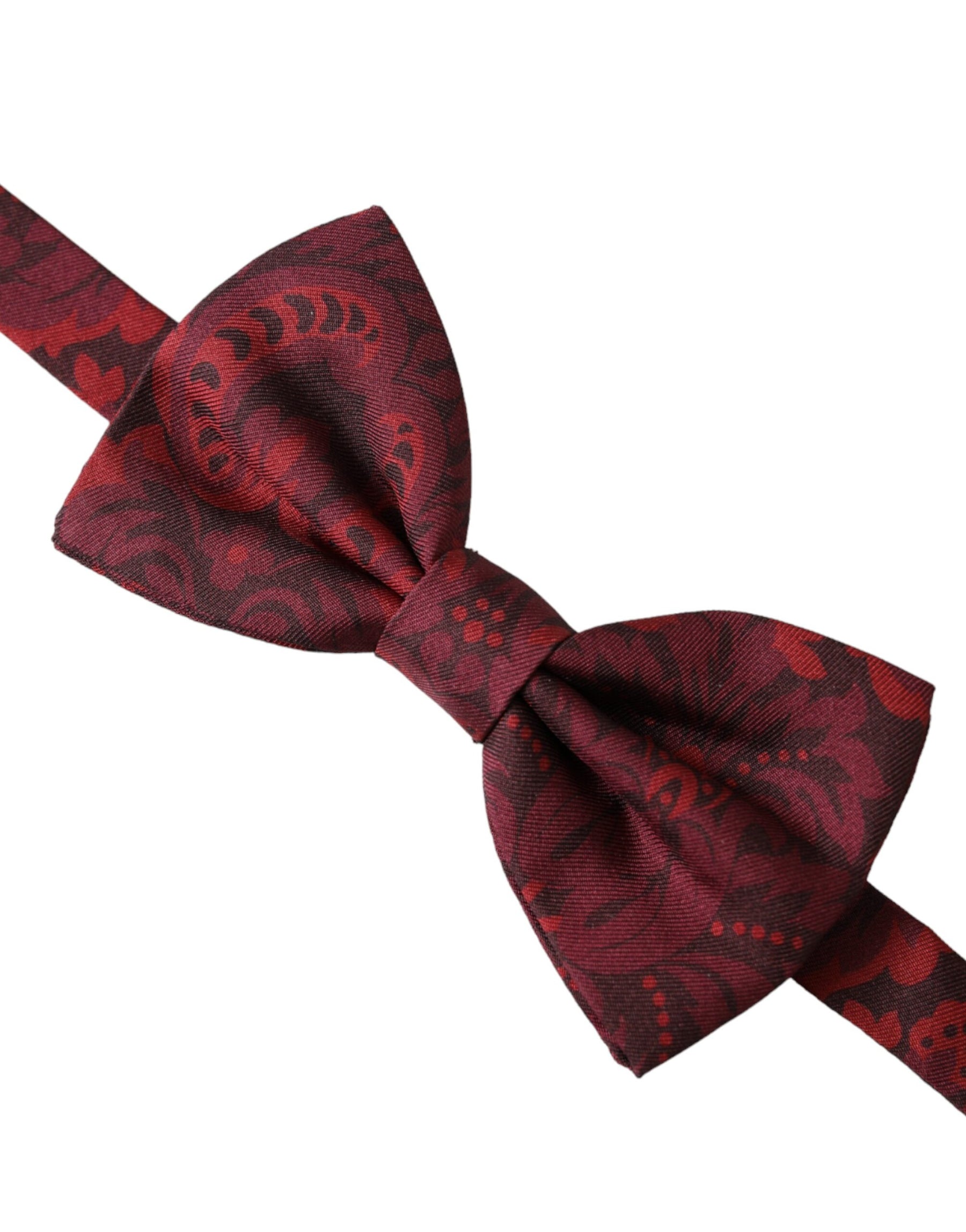 Dolce & Gabbana Red Silk Floral Adjustable Neck Men Bow Tie | Regal Royce