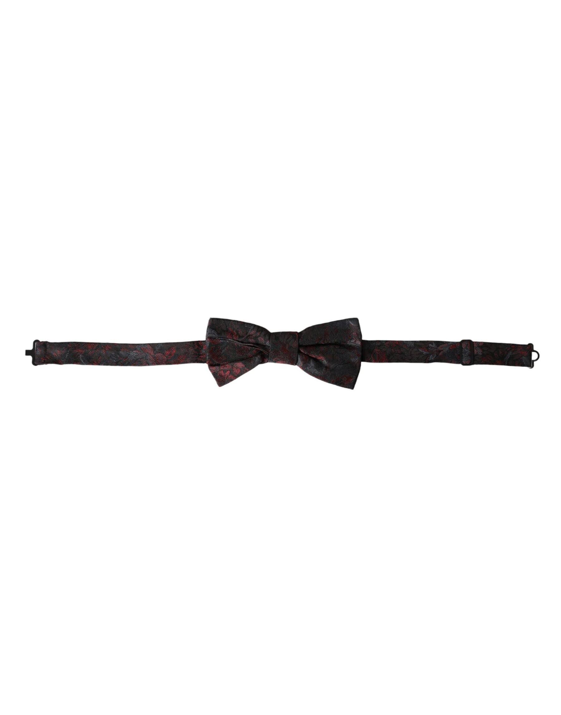 Dolce & Gabbana Red Black Floral Adjustable Neck Men Bow Tie | Regal Royce