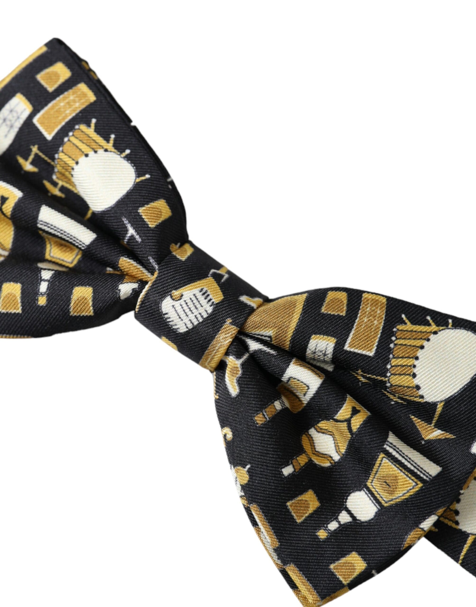 Dolce & Gabbana Black Silk Cocktail Adjustable Neck Men Bow Tie | Regal Royce