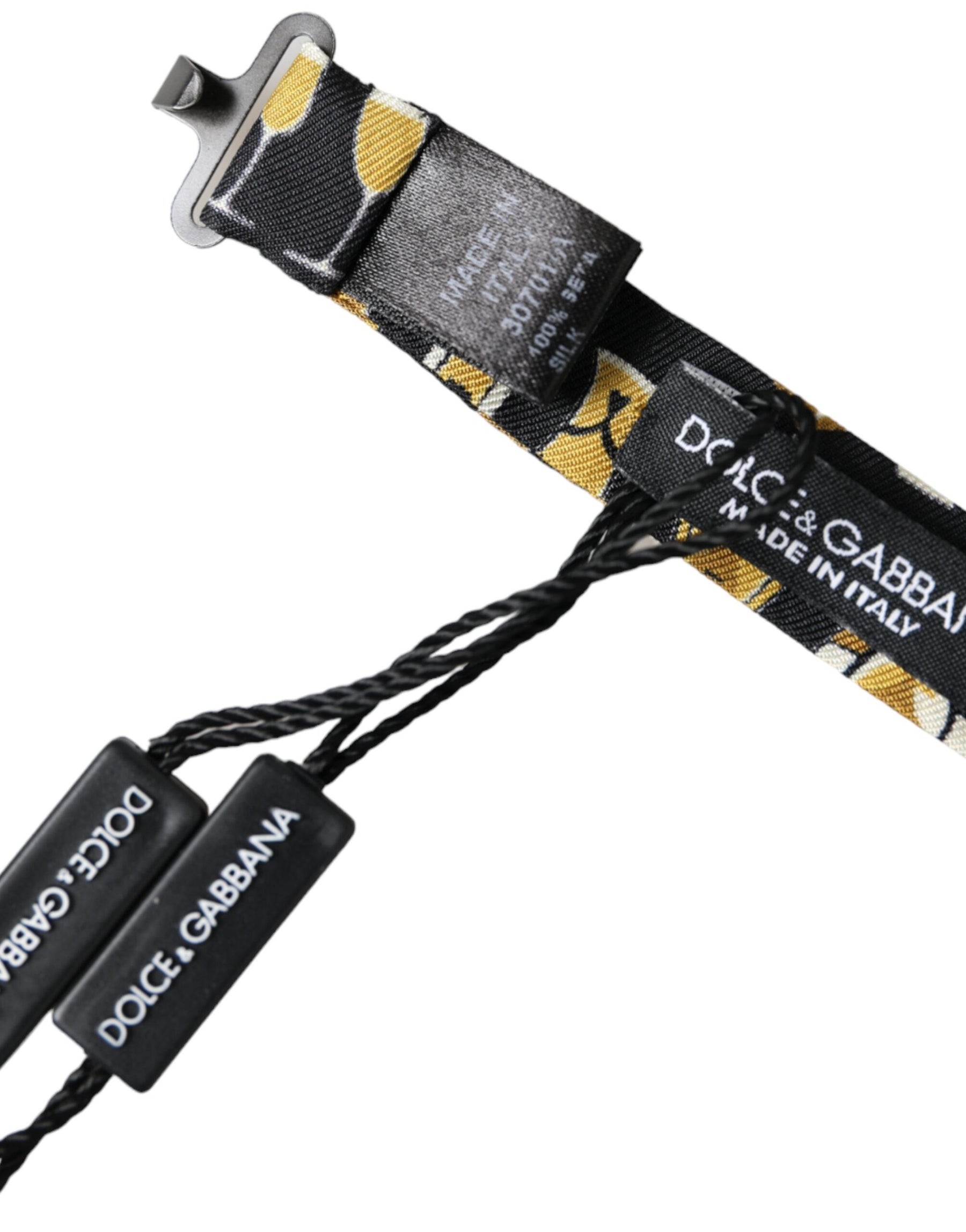 Dolce & Gabbana Black Silk Cocktail Adjustable Neck Men Bow Tie | Regal Royce