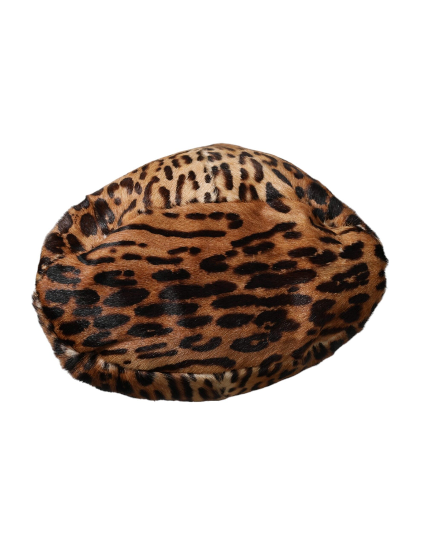 Dolce & Gabbana Brown Leopard Fur Women Bucket Hat | Regal Royce