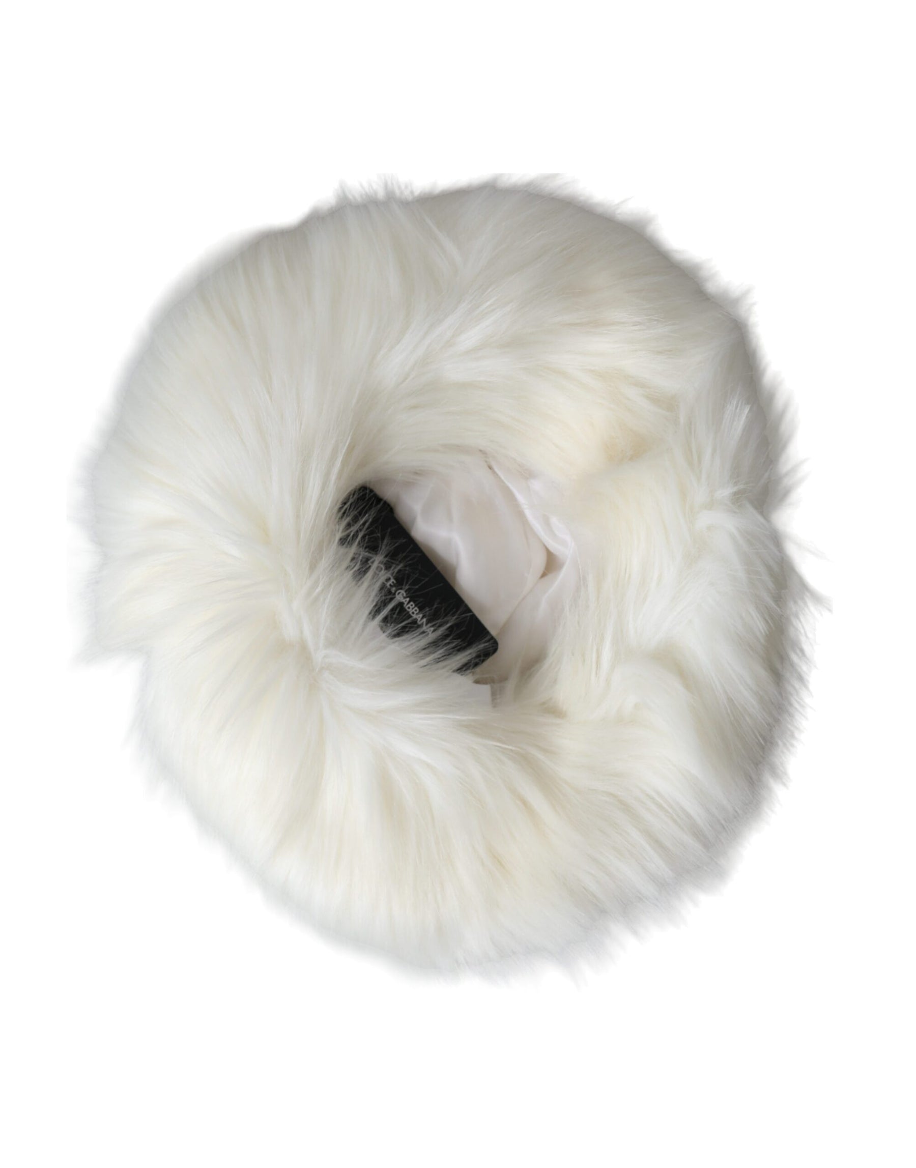 Dolce & Gabbana White Acrylic Fur Womens Bucket Hat | Regal Royce