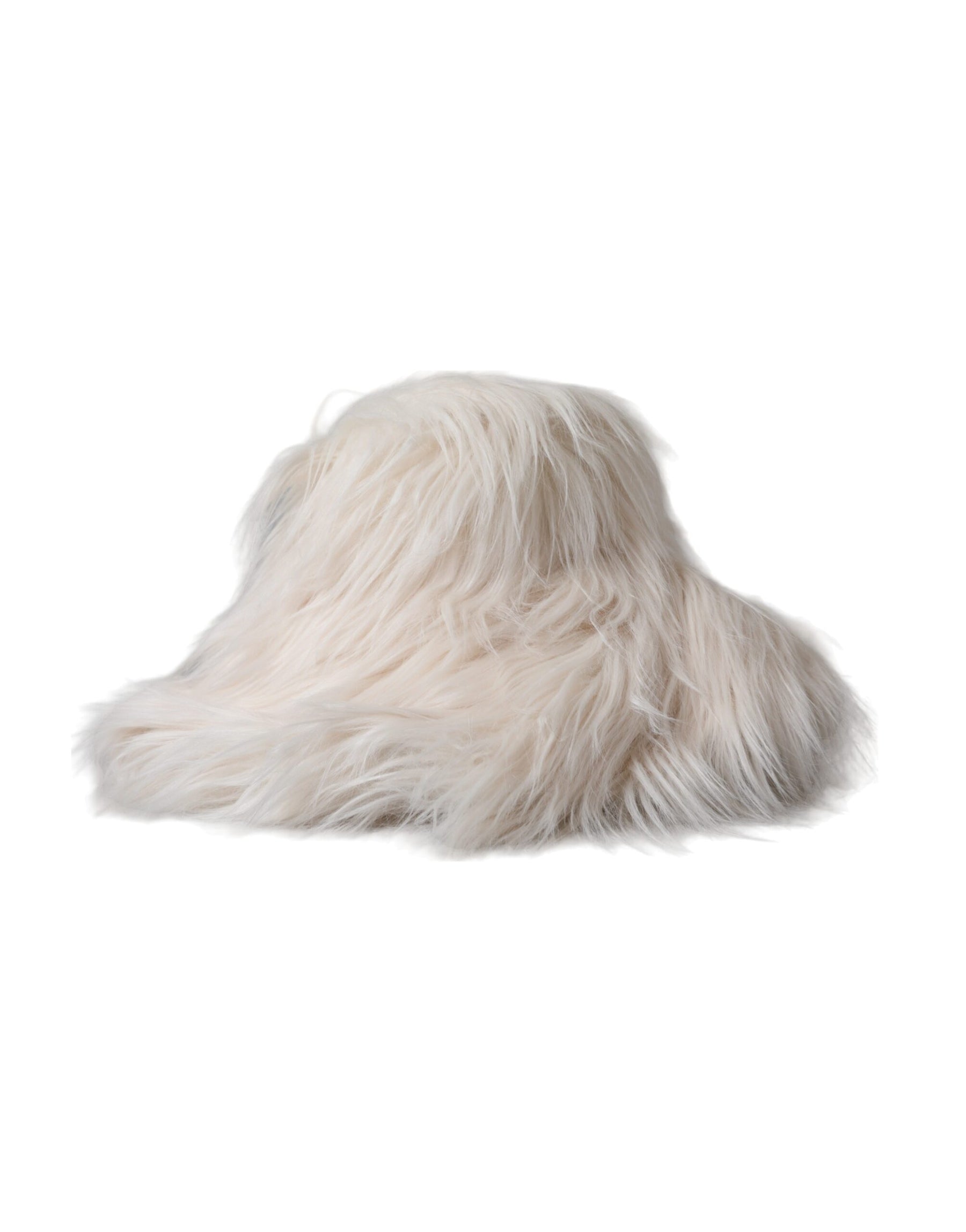 Dolce & Gabbana Off White Acrylic Fur Womens Bucket Hat | Regal Royce