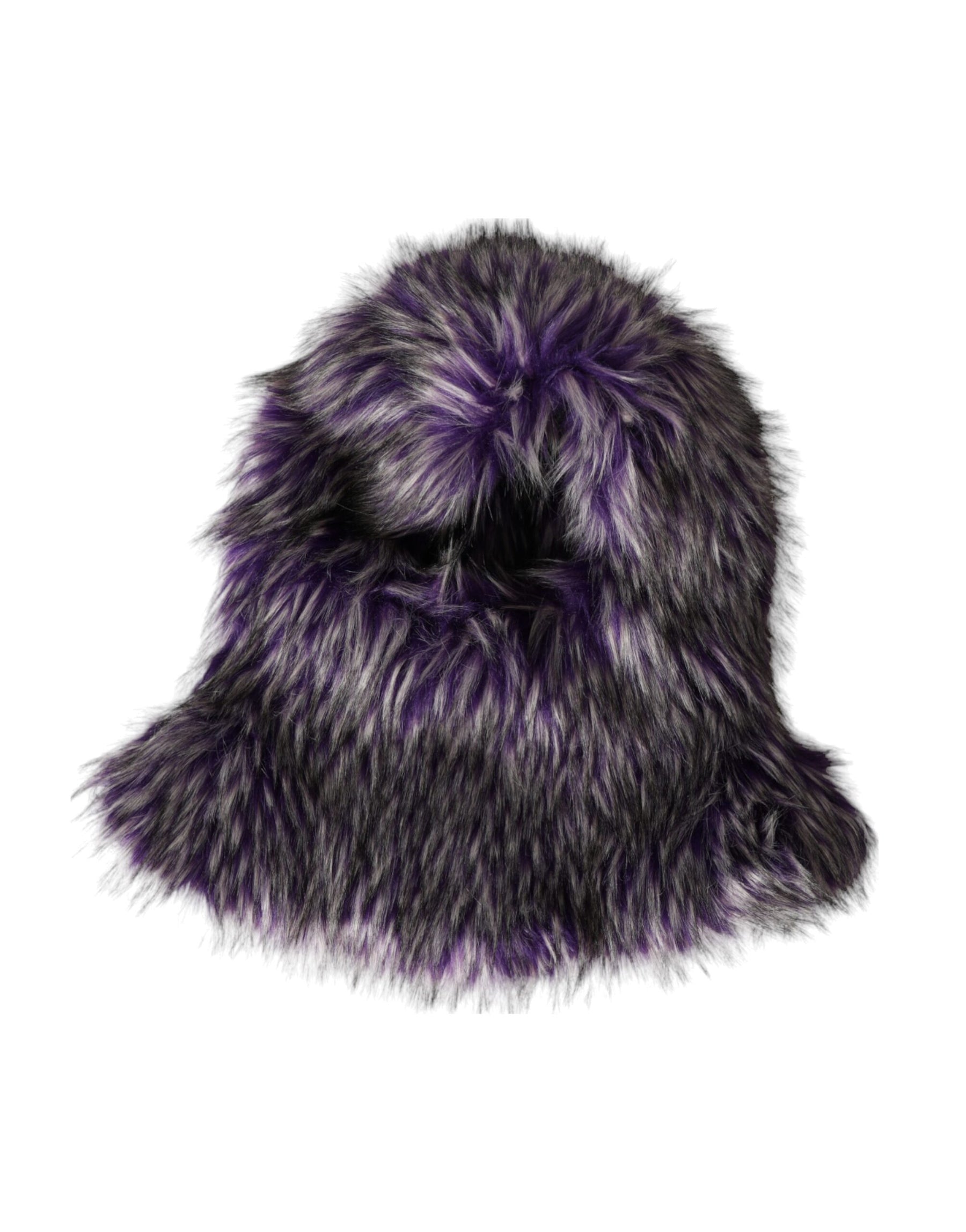 Dolce & Gabbana Purple Faux Fur Whole Head Wrap Hat | Regal Royce