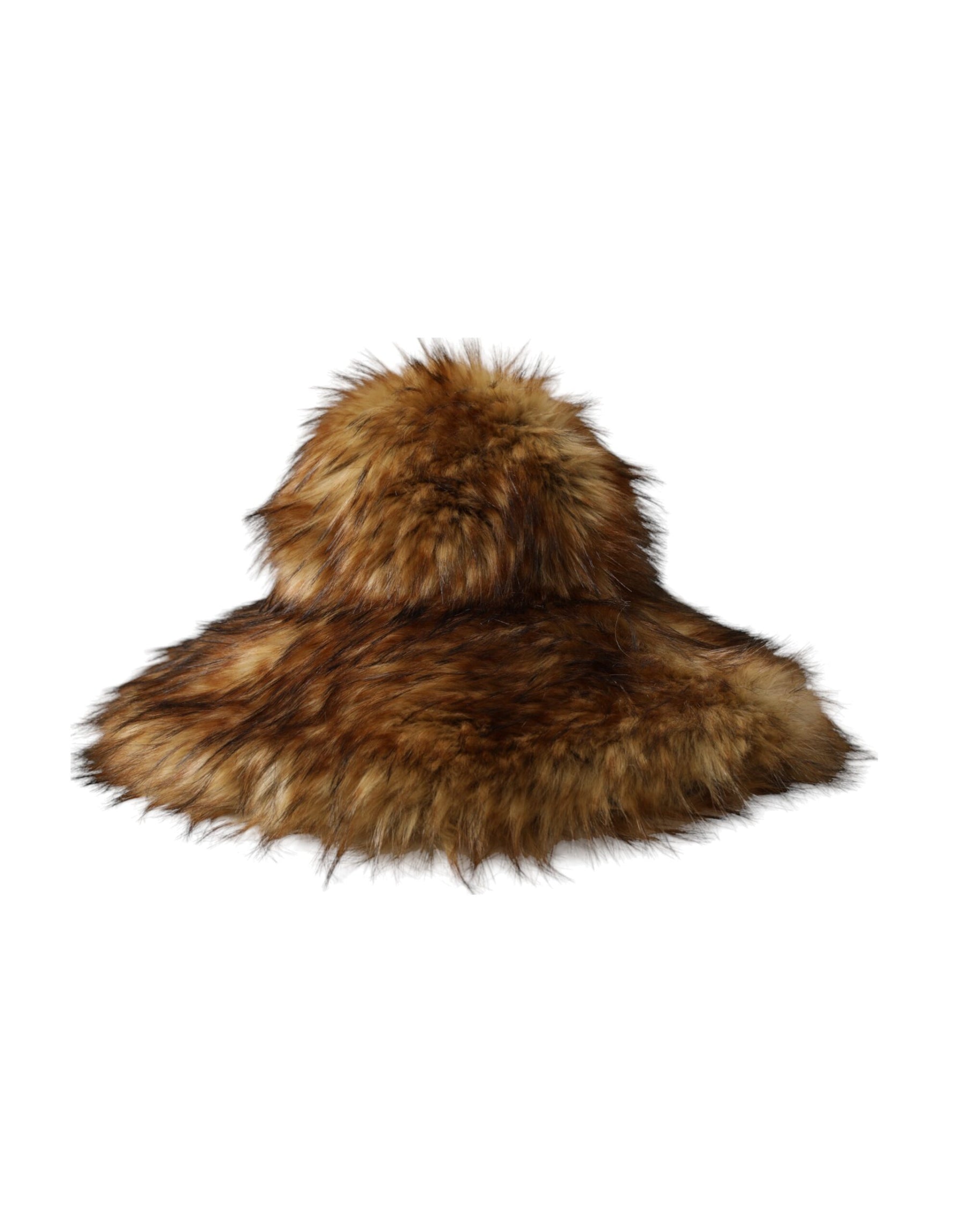 Dolce & Gabbana Brown Modacrylic Faux Fur Bucket Hat | Regal Royce