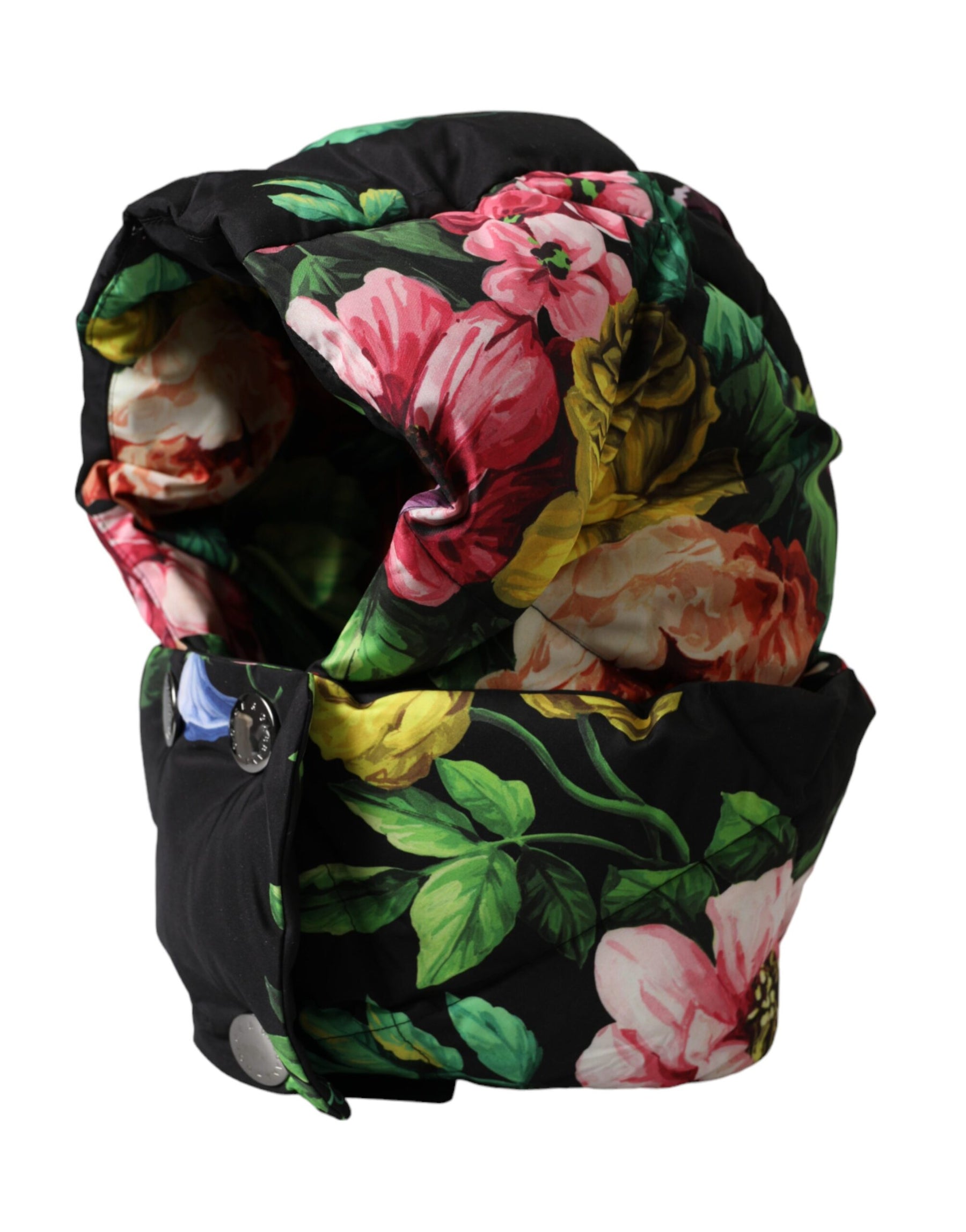 Dolce & Gabbana Black Floral Print Whole Head Wrap Hat | Regal Royce