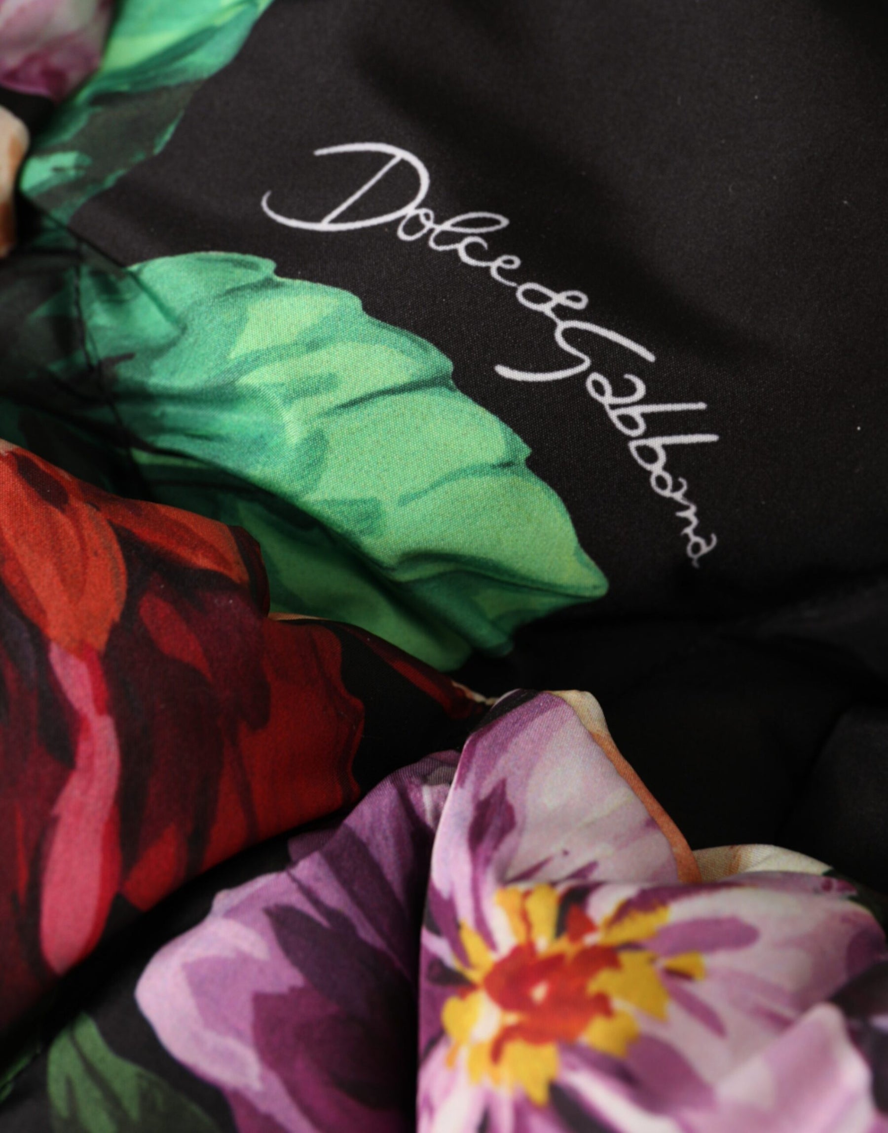 Dolce & Gabbana Black Floral Print Whole Head Wrap Hat | Regal Royce
