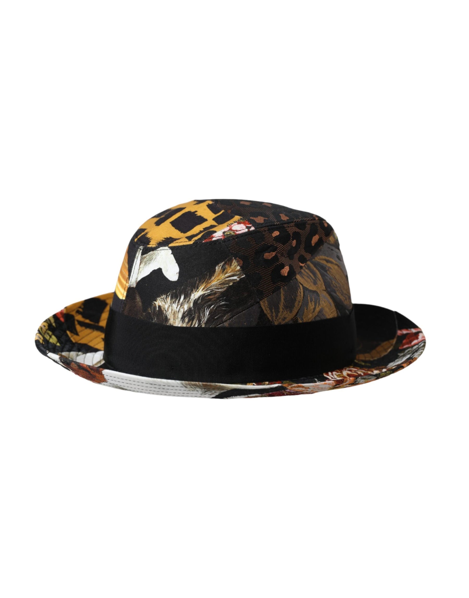 Dolce & Gabbana Multicolor Patchwork Women Fedora Wide Brim Hat | Regal Royce