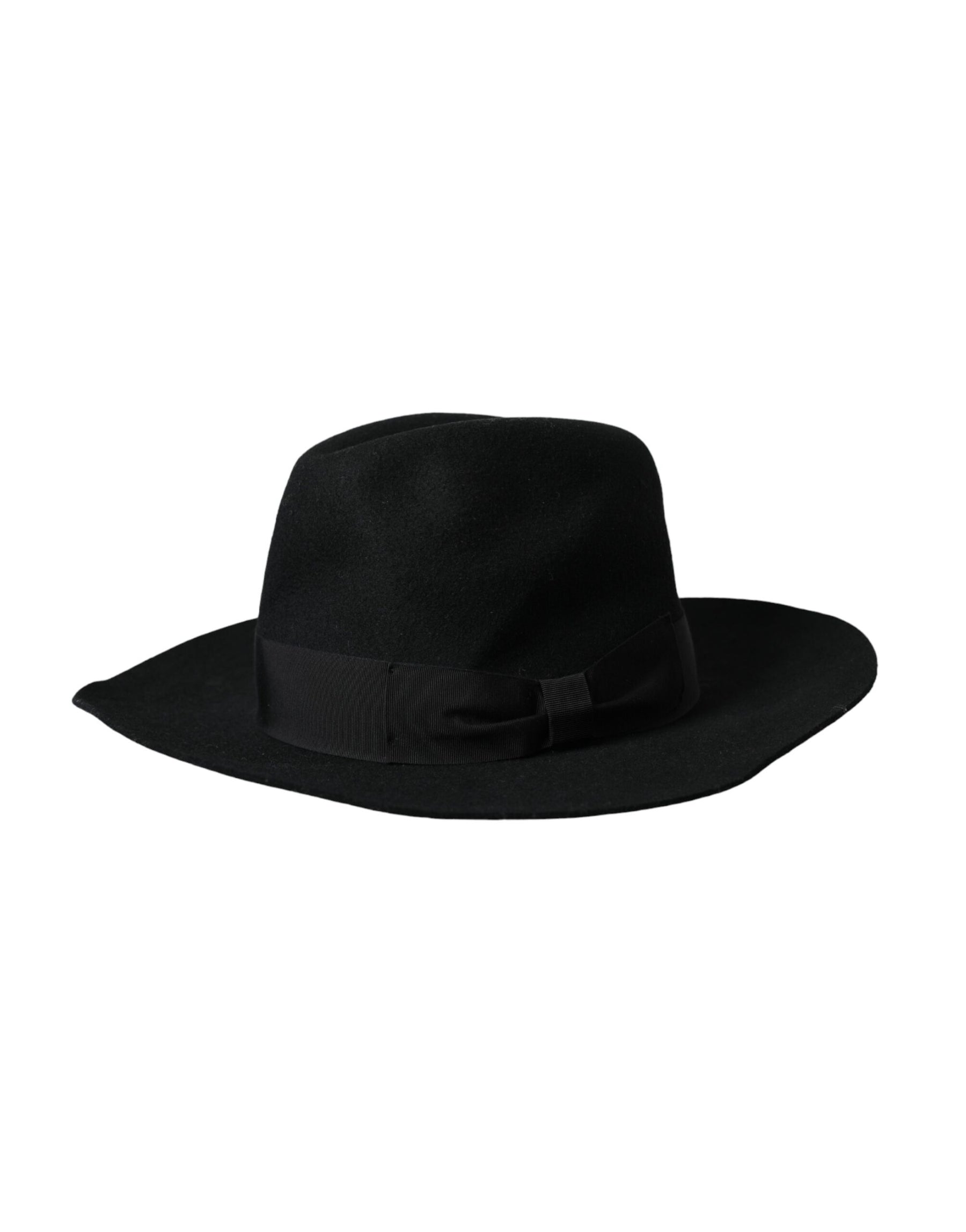 Dolce & Gabbana Black Rabbit Fedora Trilby Women Hat | Regal Royce